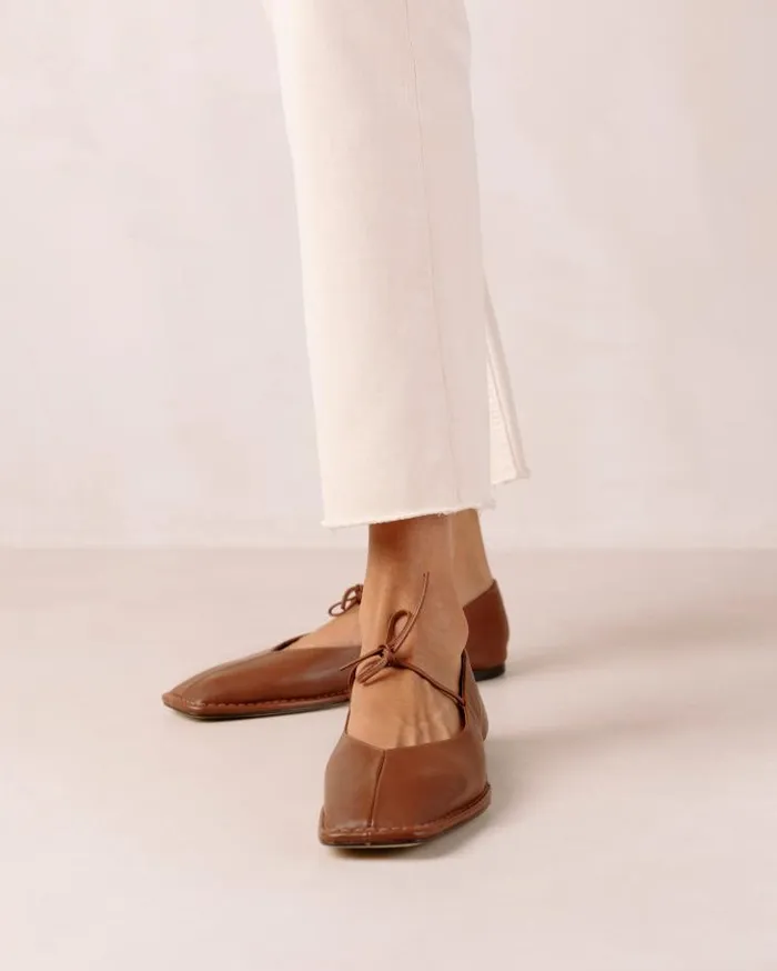 ALOHAS Ballet Flats Women Sway 8211 Brown Leather Ballet Flats