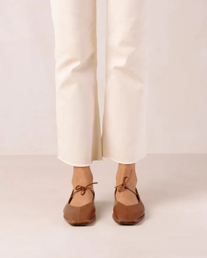 ALOHAS Ballet Flats Women Sway 8211 Brown Leather Ballet Flats