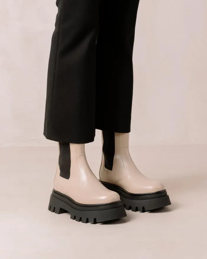 ALOHAS Boots Women All Rounder 8211 Beige Leather Boots