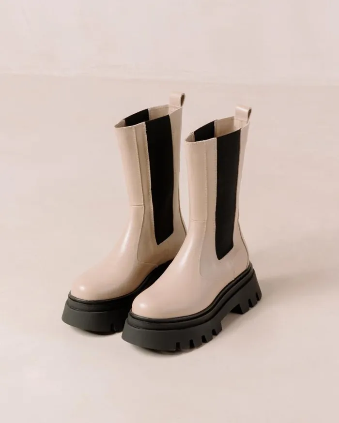 ALOHAS Boots Women All Rounder 8211 Beige Leather Boots