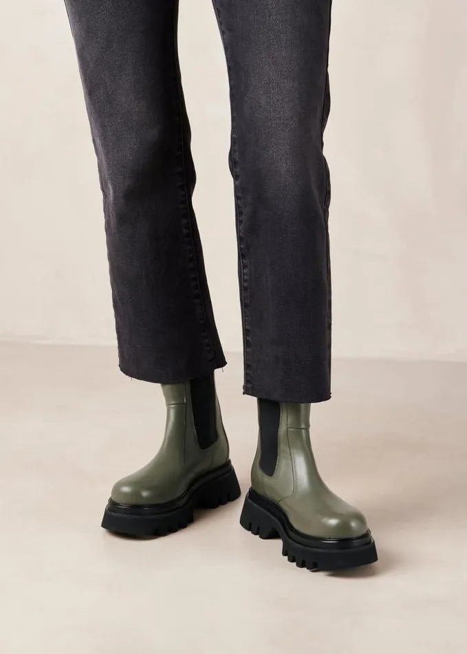 ALOHAS Boots Women All Rounder 8211 Green Leather Boots