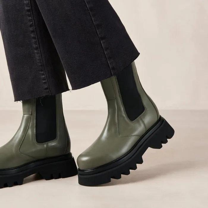 ALOHAS Boots Women All Rounder 8211 Green Leather Boots