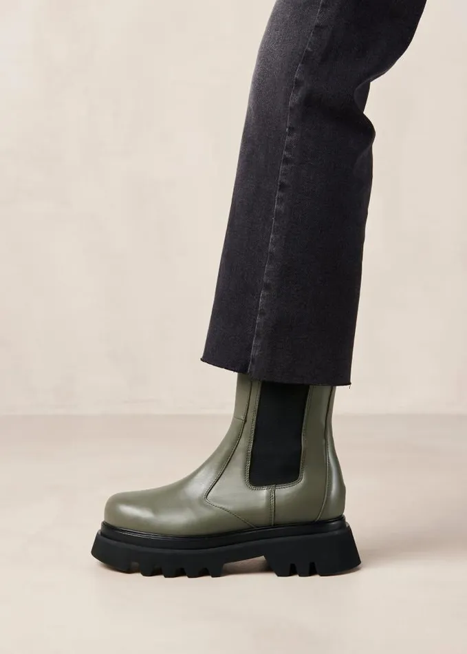 ALOHAS Boots Women All Rounder 8211 Green Leather Boots