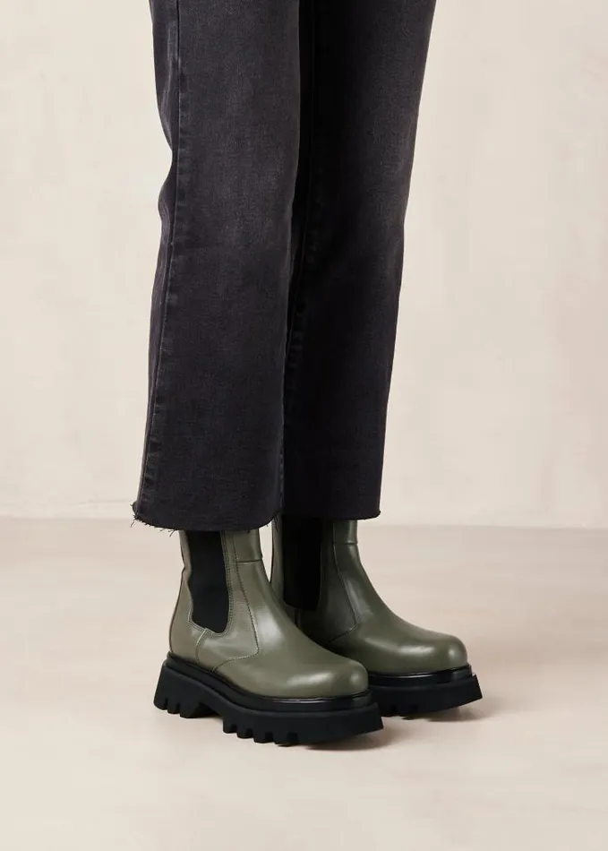 ALOHAS Boots Women All Rounder 8211 Green Leather Boots