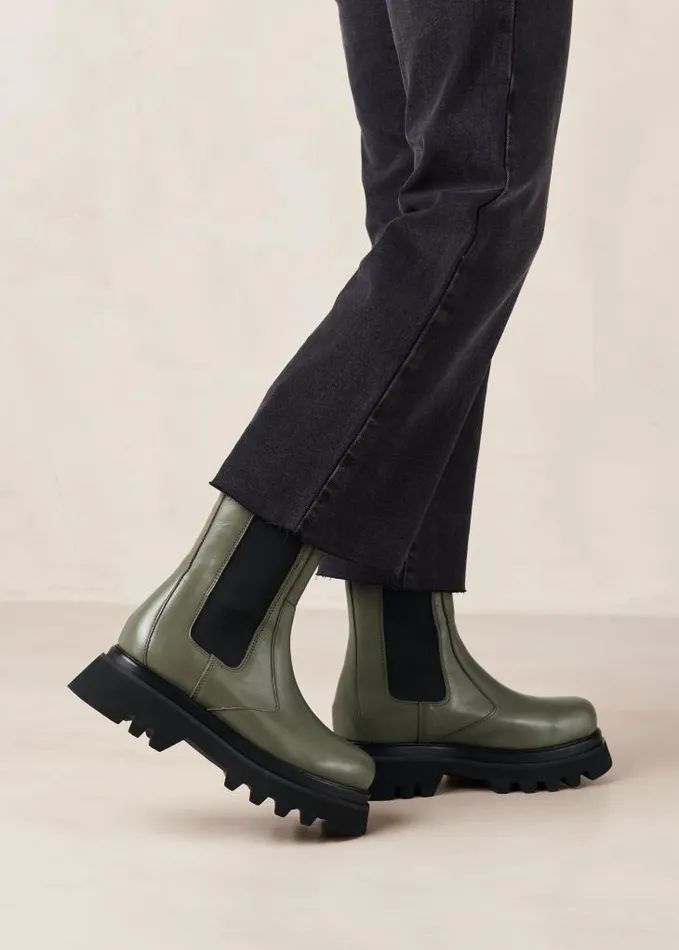 ALOHAS Boots Women All Rounder 8211 Green Leather Boots