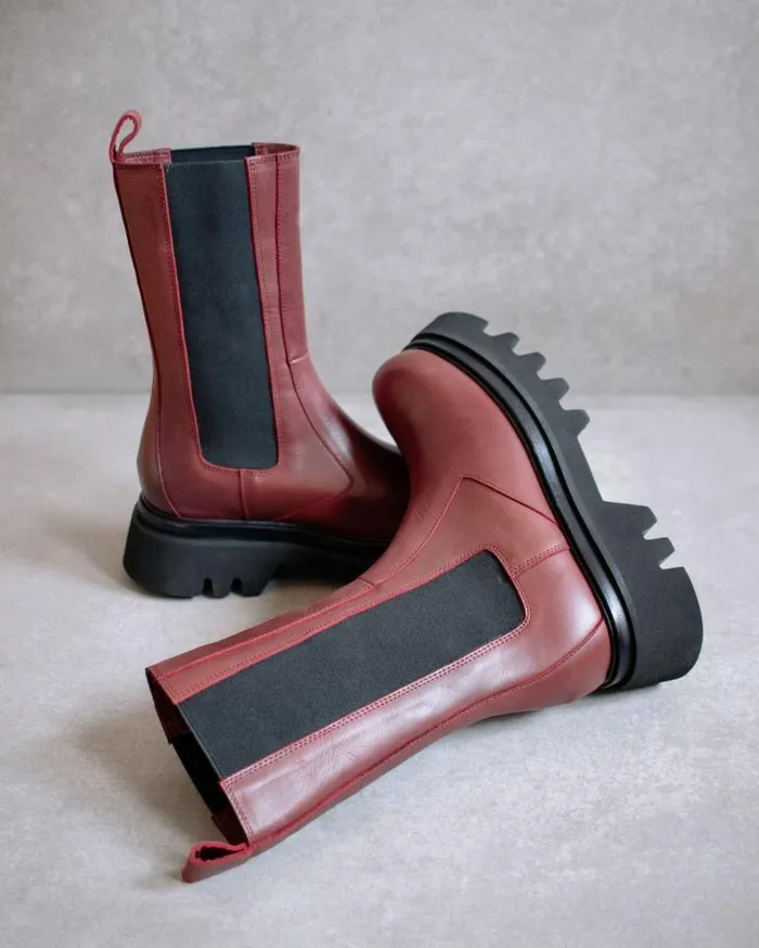 ALOHAS Boots Women All Rounder 8211 Red Leather Boots