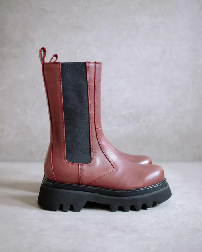 ALOHAS Boots Women All Rounder 8211 Red Leather Boots