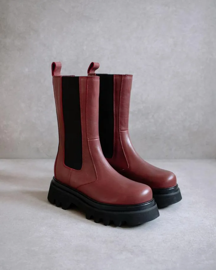 ALOHAS Boots Women All Rounder 8211 Red Leather Boots
