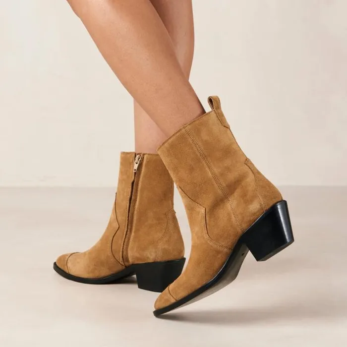 ALOHAS Boots Women Austin 8211 Suede Cowboy Ankle Boots