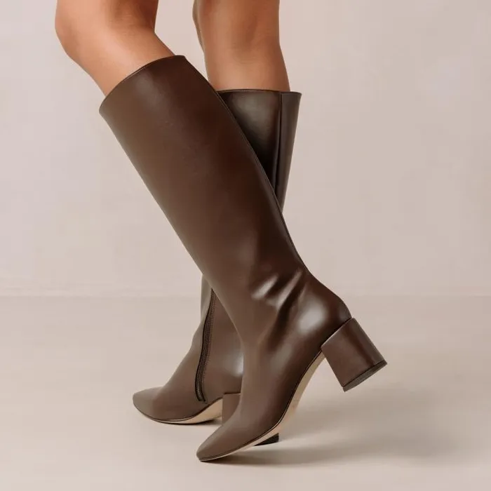 ALOHAS Boots Women Chalk 8211 Dark Brown Vegan Leather Boots