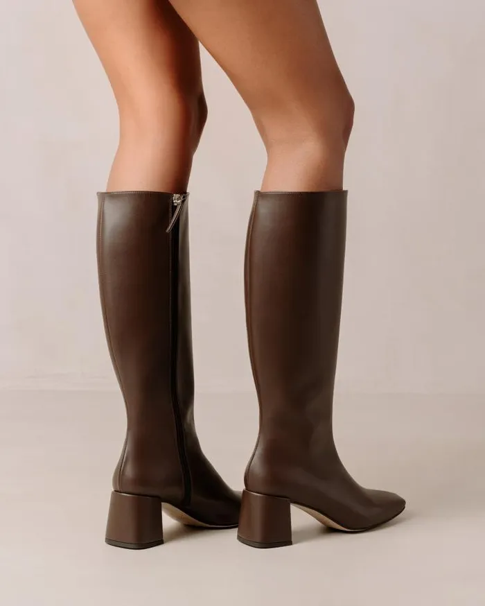 ALOHAS Boots Women Chalk 8211 Dark Brown Vegan Leather Boots