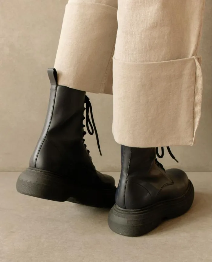 ALOHAS Boots Women Gouache 8211 Black Vegan Leather Boots