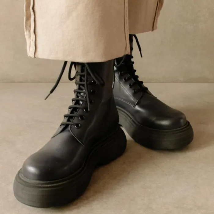 ALOHAS Boots Women Gouache 8211 Black Vegan Leather Boots