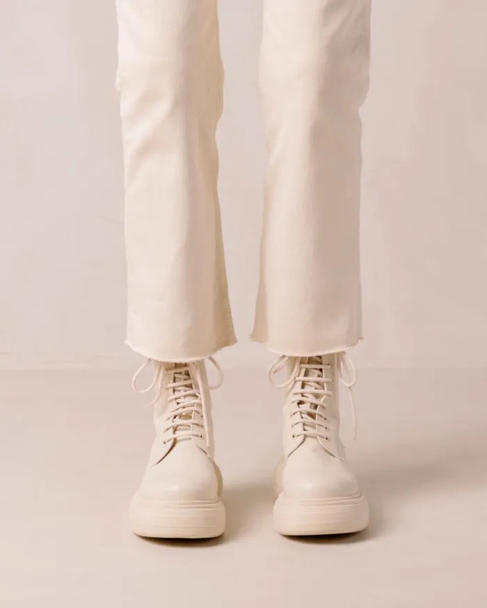 ALOHAS Boots Women Gouache 8211 White Vegan Leather Boots
