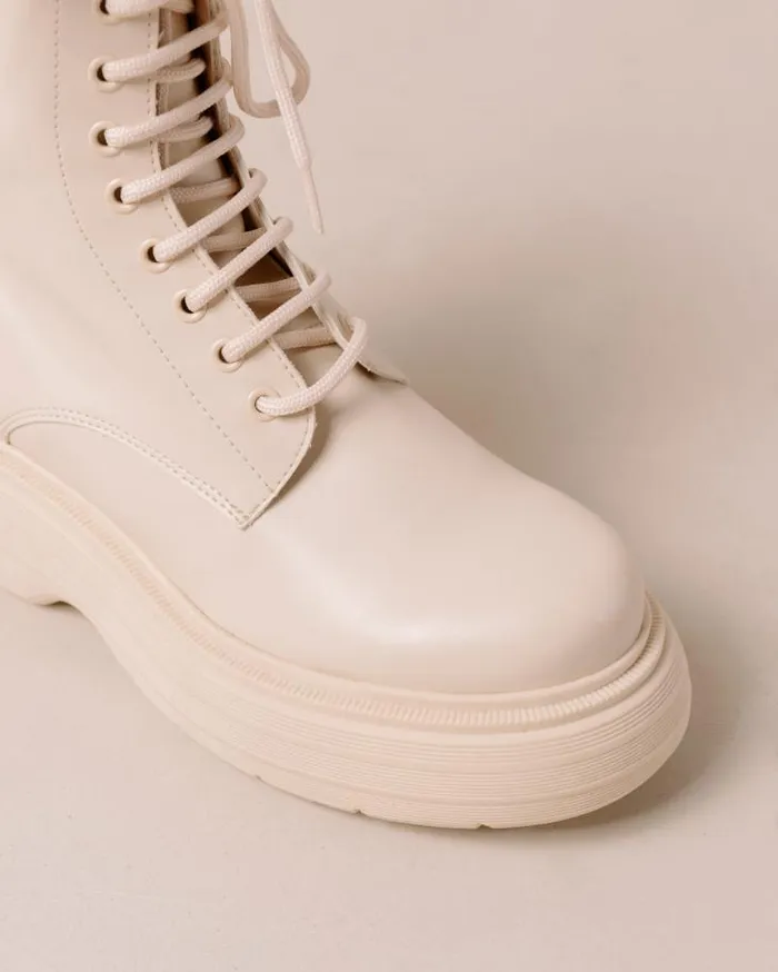 ALOHAS Boots Women Gouache 8211 White Vegan Leather Boots