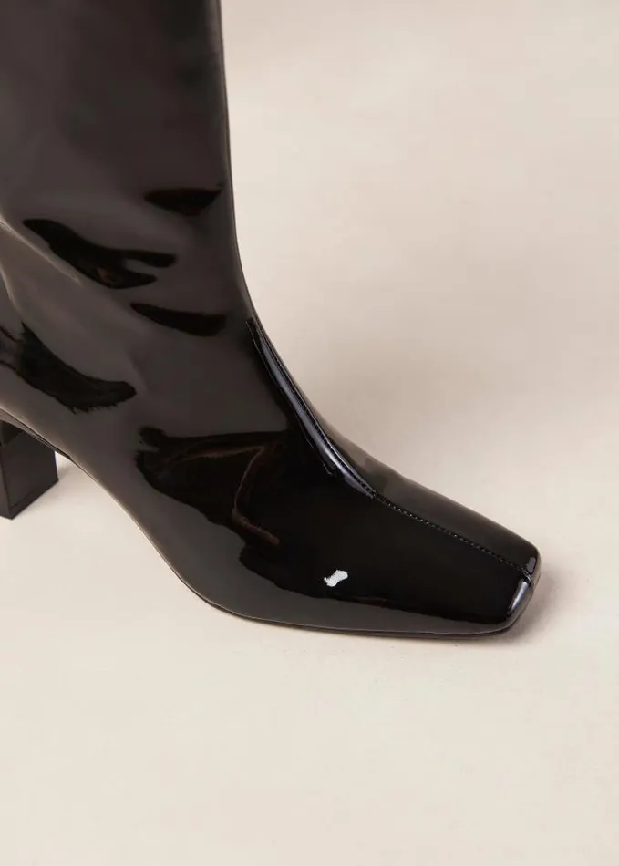 ALOHAS Boots Women Isobel Onix 8211 Black Patent Leather Boots
