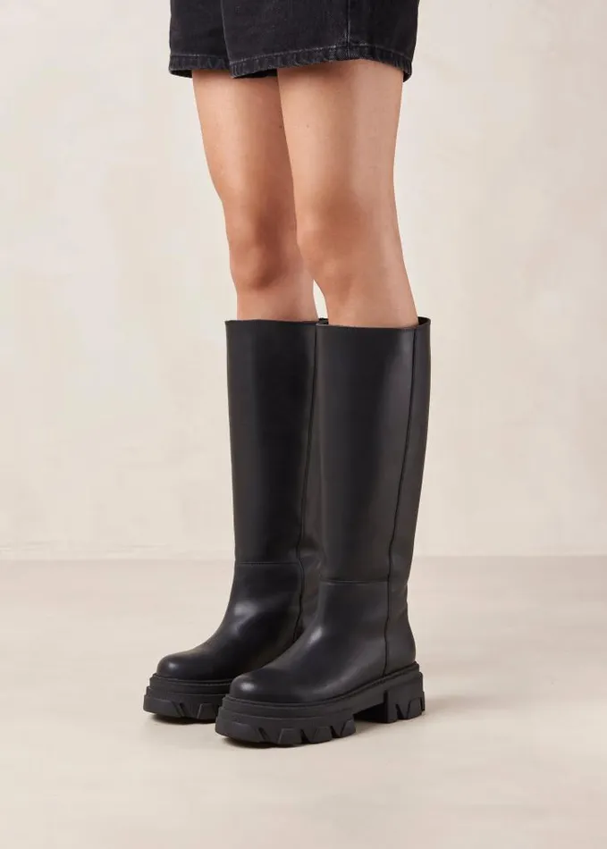 ALOHAS Boots Women Katiuska 8211 Black Leather Boots