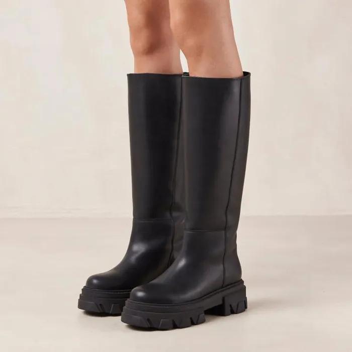 ALOHAS Boots Women Katiuska 8211 Black Leather Boots