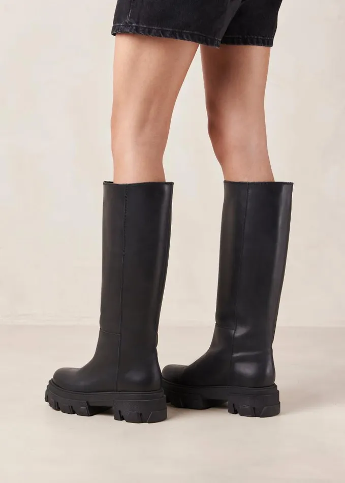 ALOHAS Boots Women Katiuska 8211 Black Leather Boots
