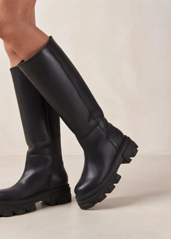ALOHAS Boots Women Katiuska 8211 Black Leather Boots