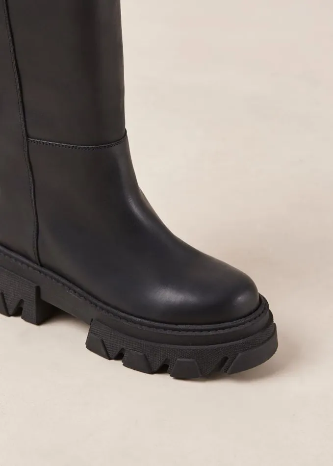 ALOHAS Boots Women Katiuska 8211 Black Leather Boots