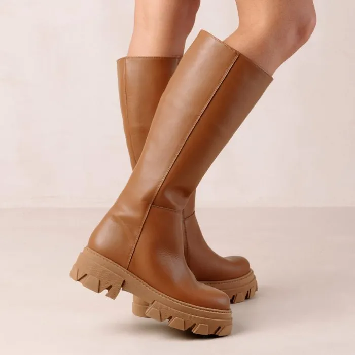 ALOHAS Boots Women Katiuska 8211 Brown Leather Boots