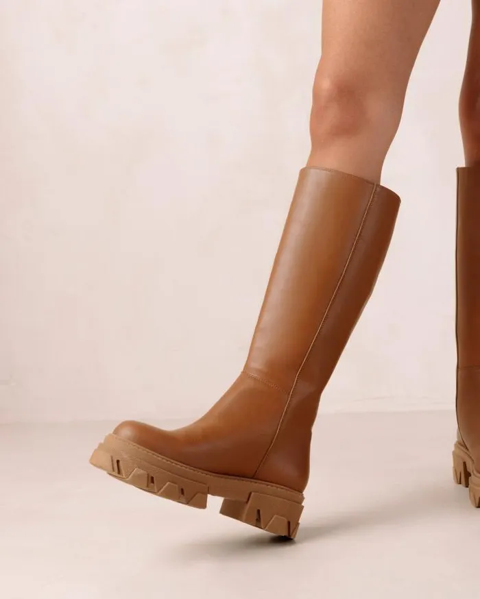 ALOHAS Boots Women Katiuska 8211 Brown Leather Boots