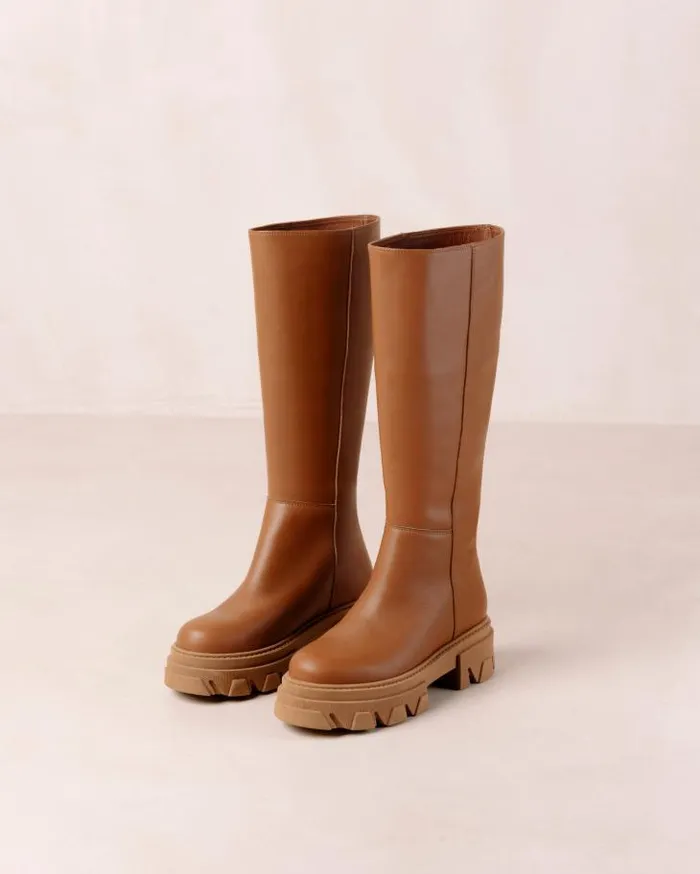 ALOHAS Boots Women Katiuska 8211 Brown Leather Boots