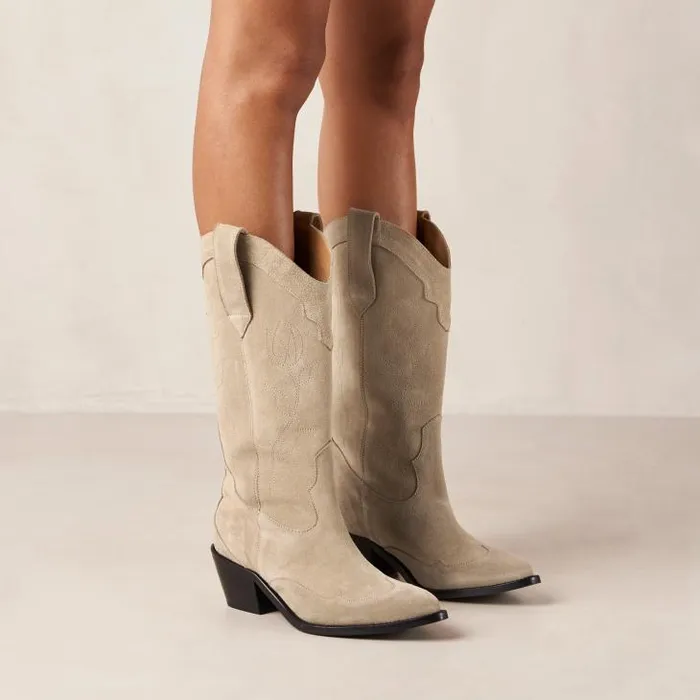 ALOHAS Boots Women Liberty 8211 Beige Suede Cowboy Boots