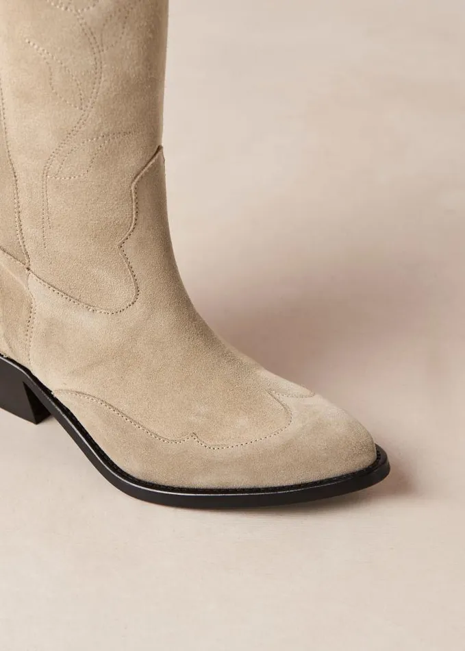ALOHAS Boots Women Liberty 8211 Beige Suede Cowboy Boots