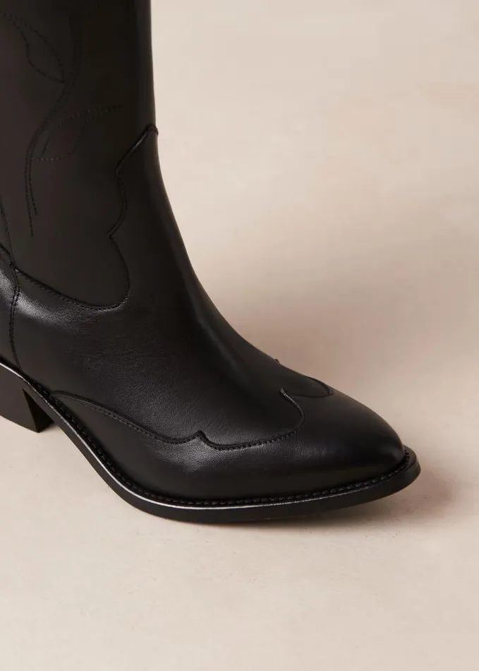 ALOHAS Boots Women Liberty 8211 Black Leather Cowboy Boots