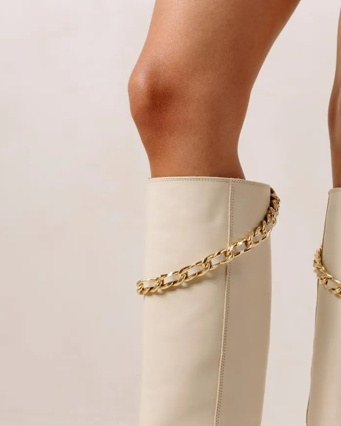 ALOHAS Boots Women Pier 8211 White Leather Boots