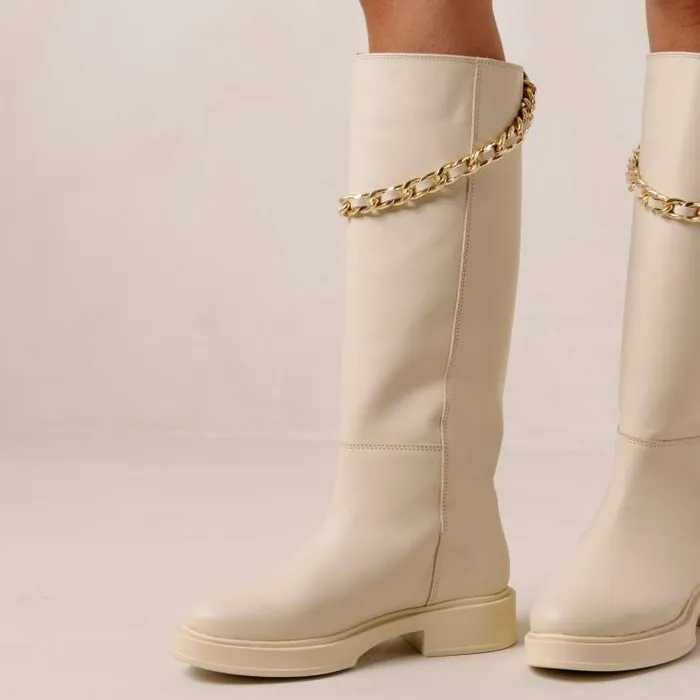 ALOHAS Boots Women Pier 8211 White Leather Boots