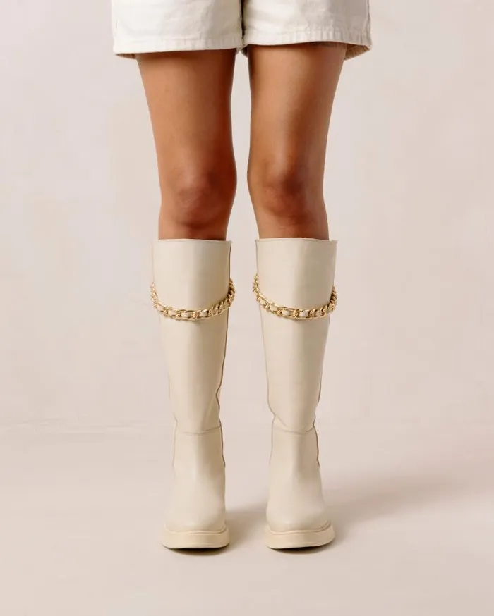 ALOHAS Boots Women Pier 8211 White Leather Boots