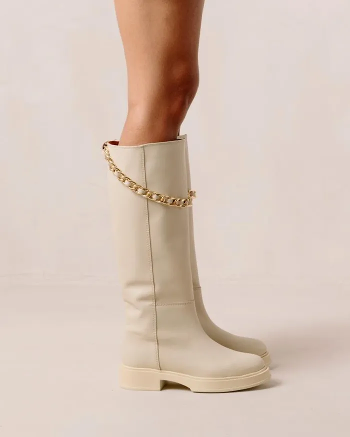 ALOHAS Boots Women Pier 8211 White Leather Boots