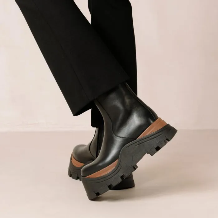 ALOHAS Boots Women Sapphire Nutty 8211 Black Leather Boots
