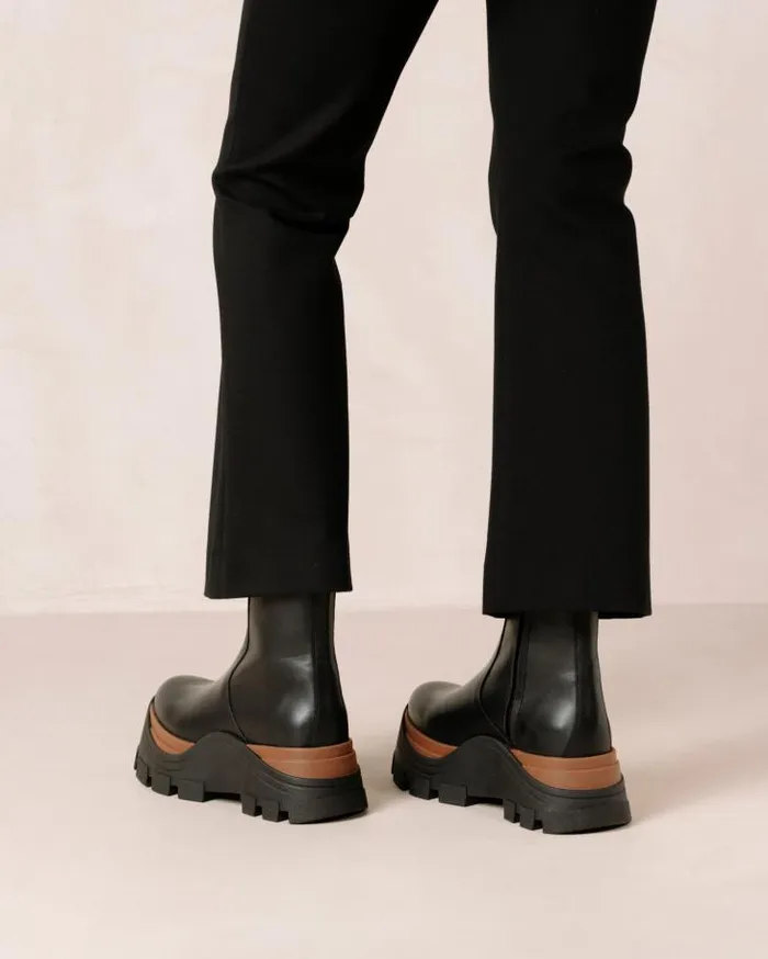 ALOHAS Boots Women Sapphire Nutty 8211 Black Leather Boots