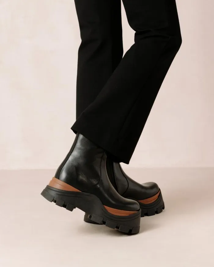 ALOHAS Boots Women Sapphire Nutty 8211 Black Leather Boots