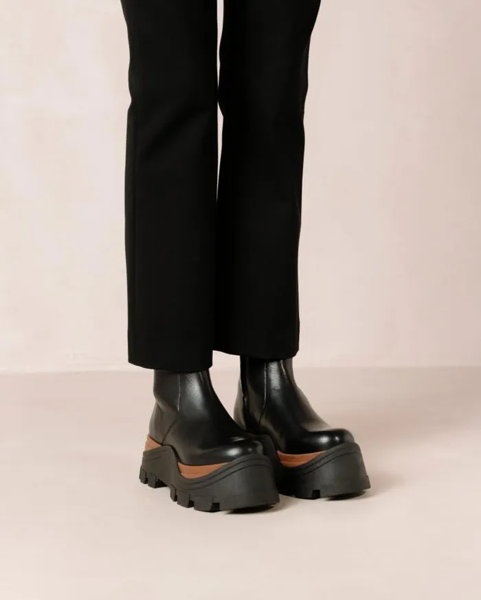ALOHAS Boots Women Sapphire Nutty 8211 Black Leather Boots