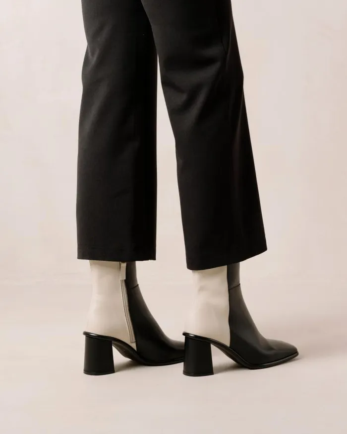 ALOHAS Boots Women West 8211 Black And Cream Leather Boots