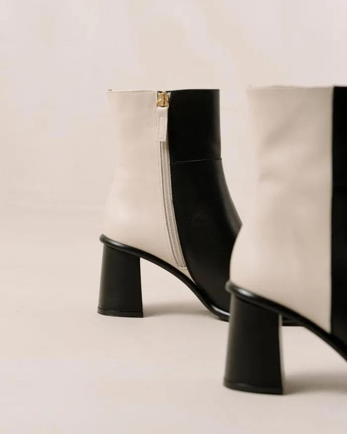 ALOHAS Boots Women West 8211 Black And Cream Leather Boots