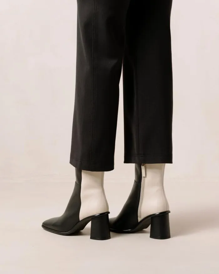 ALOHAS Boots Women West 8211 Black And Cream Leather Boots