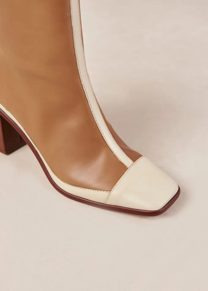 ALOHAS Boots Women West Retro 8211 Brown And Cream Leather Boots