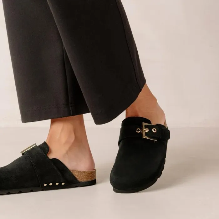 ALOHAS Clogs Women Cozy 8211 Black Suede Clogs