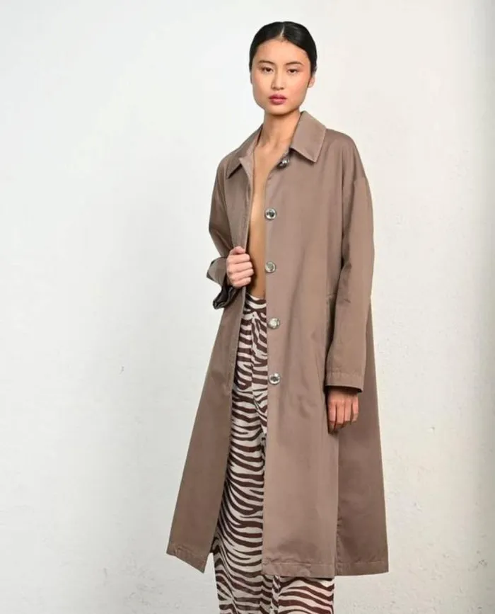 ALOHAS Coats Women Flash 8211 Brown Cotton Jacket