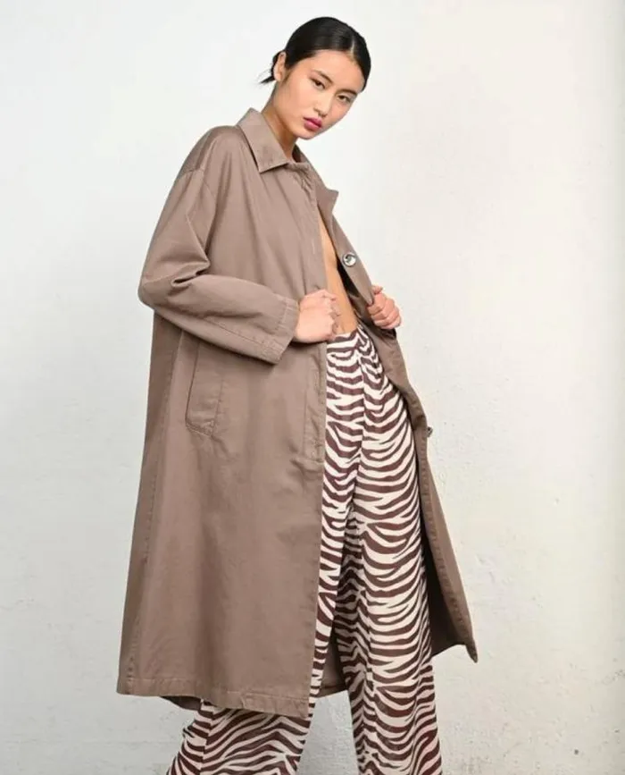 ALOHAS Coats Women Flash 8211 Brown Cotton Jacket