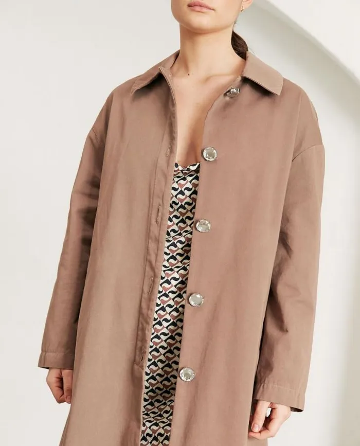 ALOHAS Coats Women Flash 8211 Brown Cotton Jacket