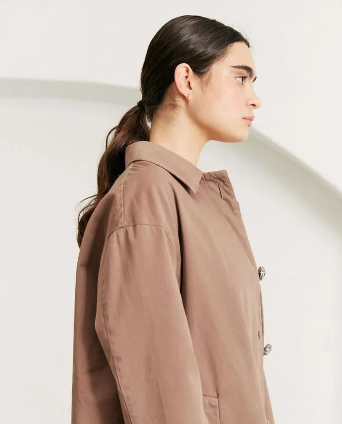 ALOHAS Coats Women Flash 8211 Brown Cotton Jacket
