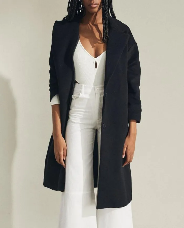 ALOHAS Coats Women Temptation 8211 Black Wool Coat