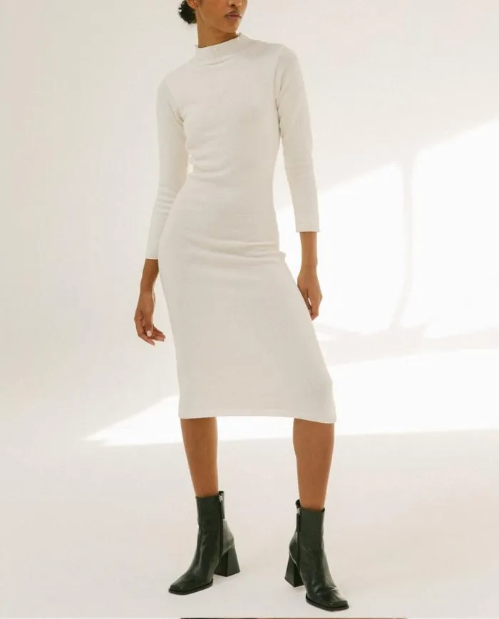 ALOHAS Dresses Women Conquest 8211 White Knit Dress